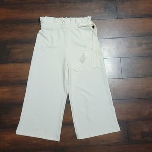 Lea & Viola White Wide Leg Dress Pants